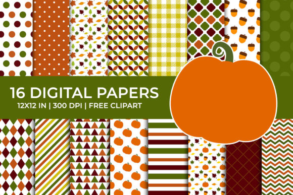 Autumn Pumpkin Paper, Fall Leaves, Acorn: A Strategic Design Asset for Creative and Professional Use