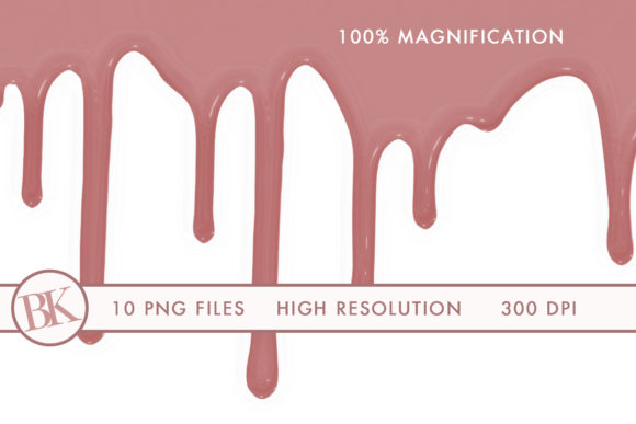 Chic Dripping Liquid Clip Art Overlays
