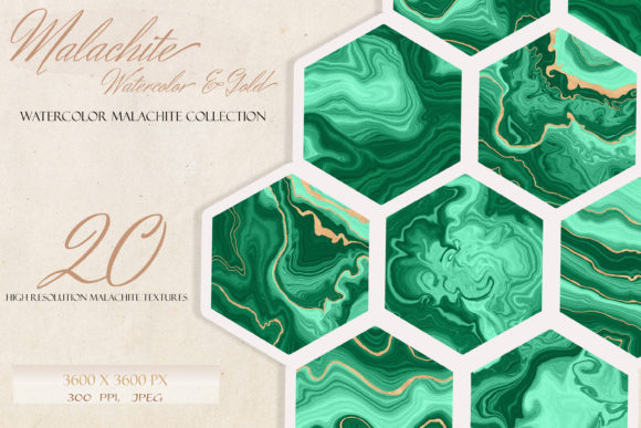 Green Malachite Geode Gold Backgrounds