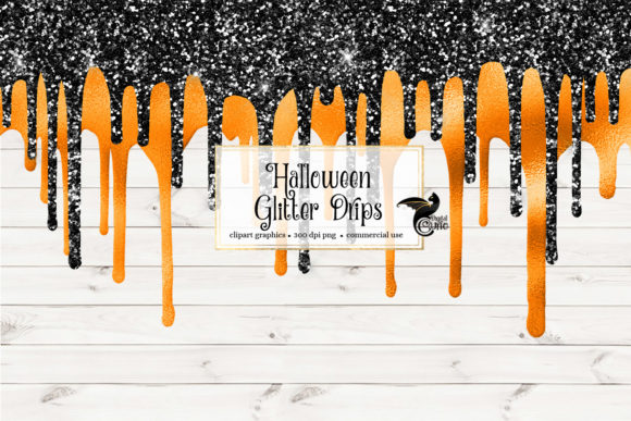Halloween Glitter Drips Clipart: Sparkle Up Your Creative Projects