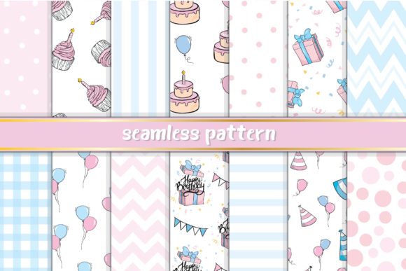 Happy Birthday 14 Seamless Patterns: A Versatile Digital Resource for Creative Projects