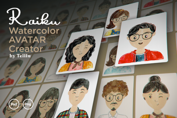 Raiku - Watercolor Avatar Creator: Express Your Personality with Artful Simplicity