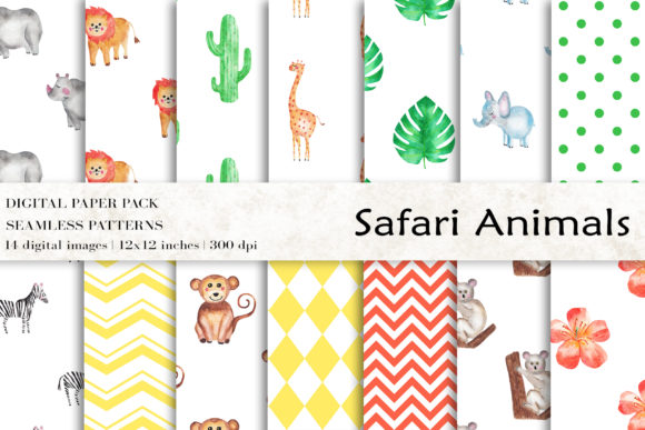 Safari Animals Digital Papers