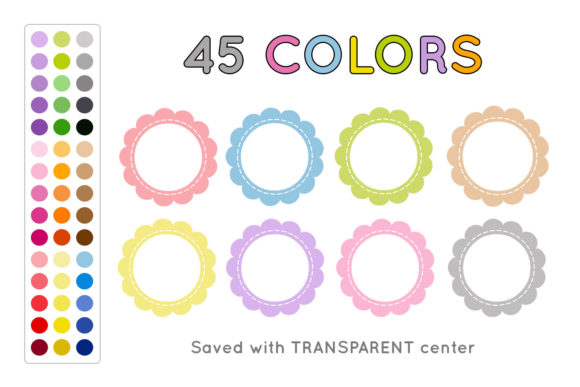 Scalloped Circle Frames Clipart Set: A Versatile Digital Resource for Creative Projects
