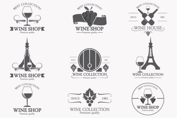 Set of Logos of the Wine Collection