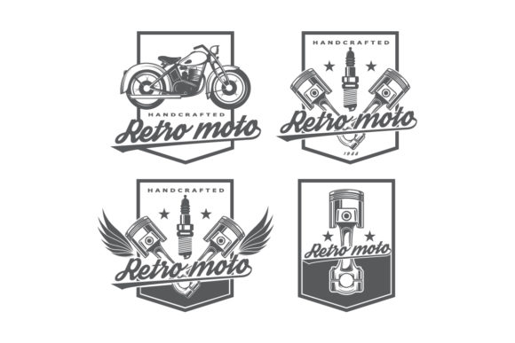 Set Retro Moto Logo: Timeless Design for Modern Use
