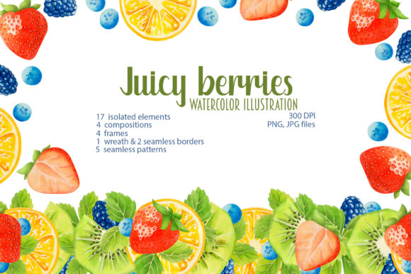 Watercolor Juicy Summer Berries: A Creative Resource for Designers and Artists