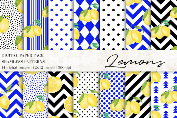 Watercolor Lemons Digital Papers: A Versatile Creative Resource