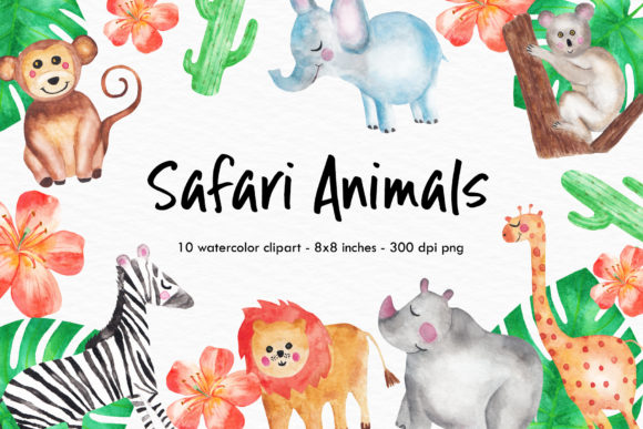 Watercolor Safari Animals Illustrations: A Versatile Artistic Resource